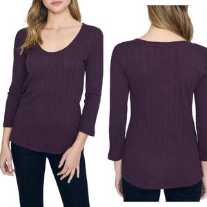 SANCTUARY - Ruby Ribbed Long Sleeve Cotton Blend Tee